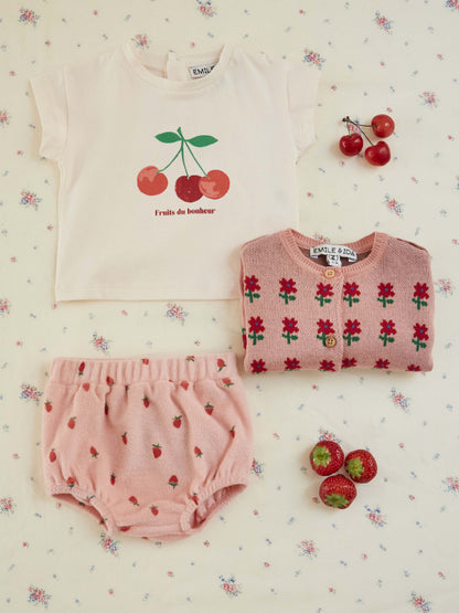 Frottee-Windelhöschen - Bloomer Imprime - Bio-Baumwolle - Rosa/Erdbeeren - Emile et Ida