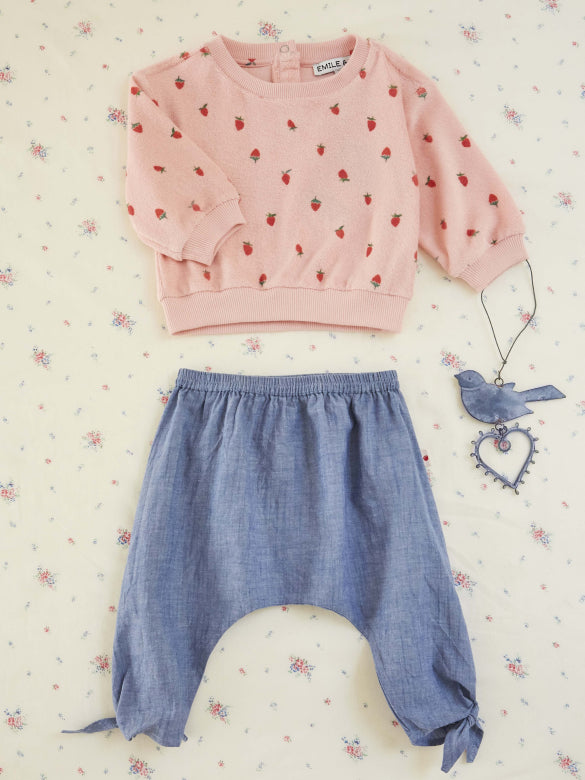 Pofbroekje - Sarouel Bebe - Katoen - Spijkerblauw - Emile et Ida