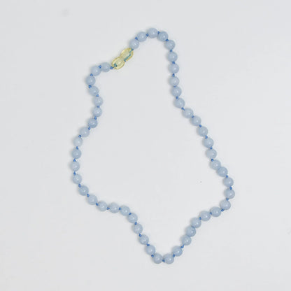 Barnsteen ketting - Light Blue Aquamarine/Blauw - 32 cm - Kids 0-3 jaar - Nirrimis