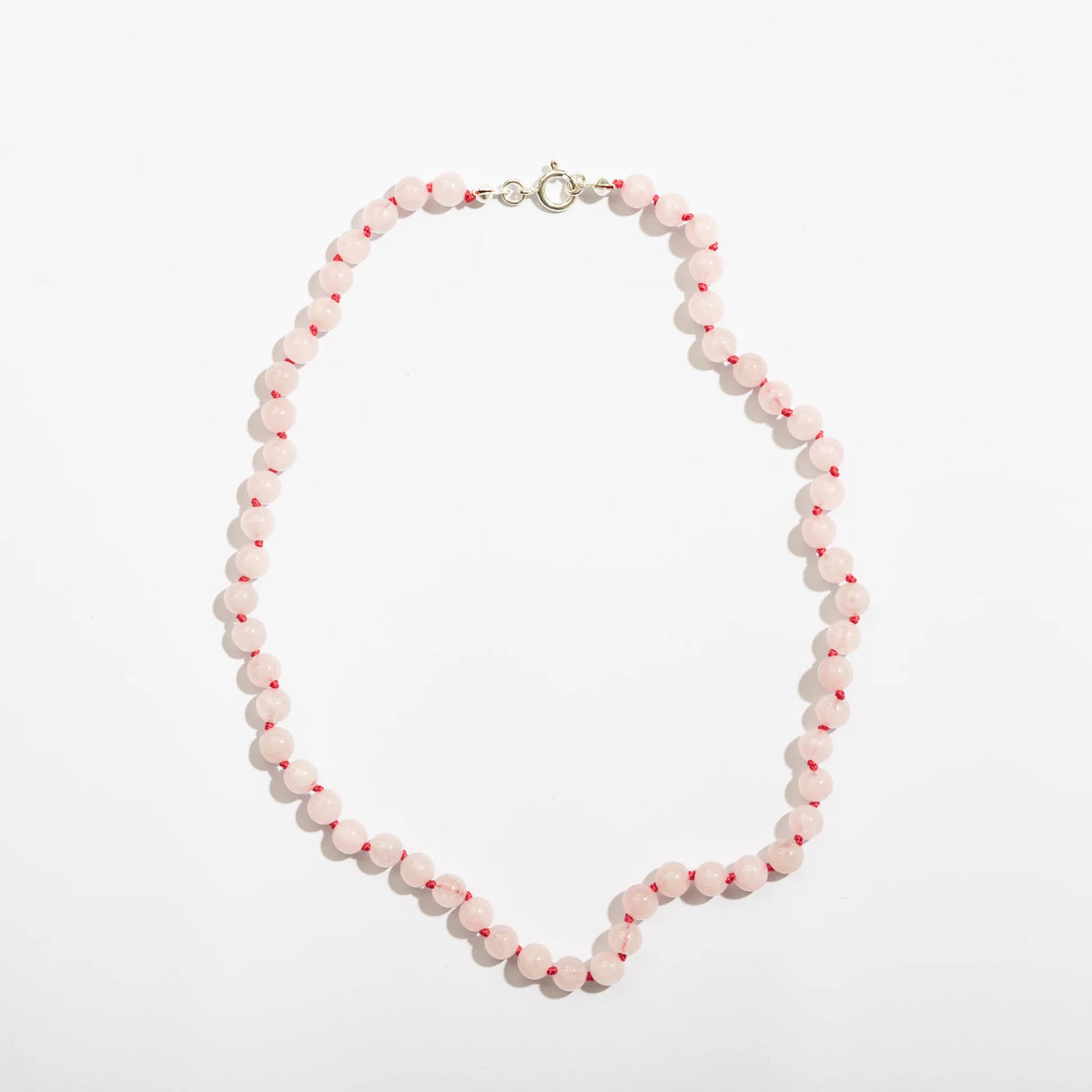 Rose Quartz Adult Necklace – Damenhalskette aus natürlichem Rosenquarz – Verschluss aus 925er Sterlingsilber – Nirrimis