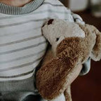 Floppy Cuddly Dog Small - GOTS organic cotton & sheep wool - White & Beige - Senger Naturwelt
