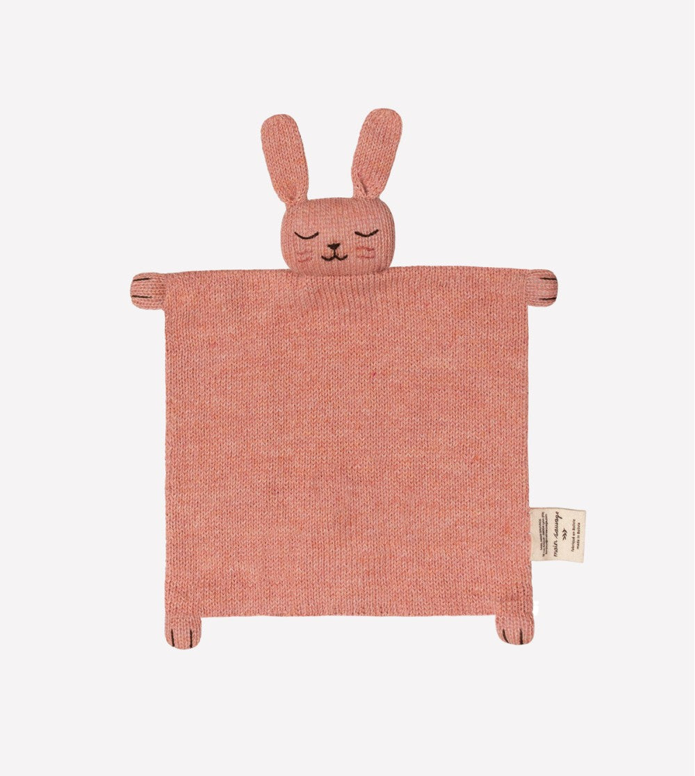 Schmusetuch Hase Rose – 100 % Baby-Alpaka – Main Sauvage