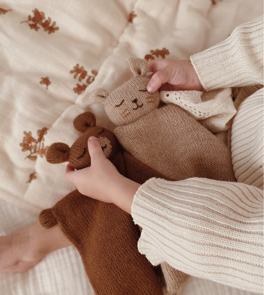 Gebreid knuffeldoekje - Alpaca wol - Teddy/Beer - Nut/Bruin - Main Sauvage