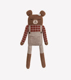 Großer Kuschelbär Milo Sienna Plaid – 100 % Baby-Alpaka – Main Sauvage