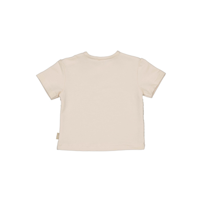 T-shirt Martin - Biologisch katoen - Taupe lines - Levv Labels achterkant