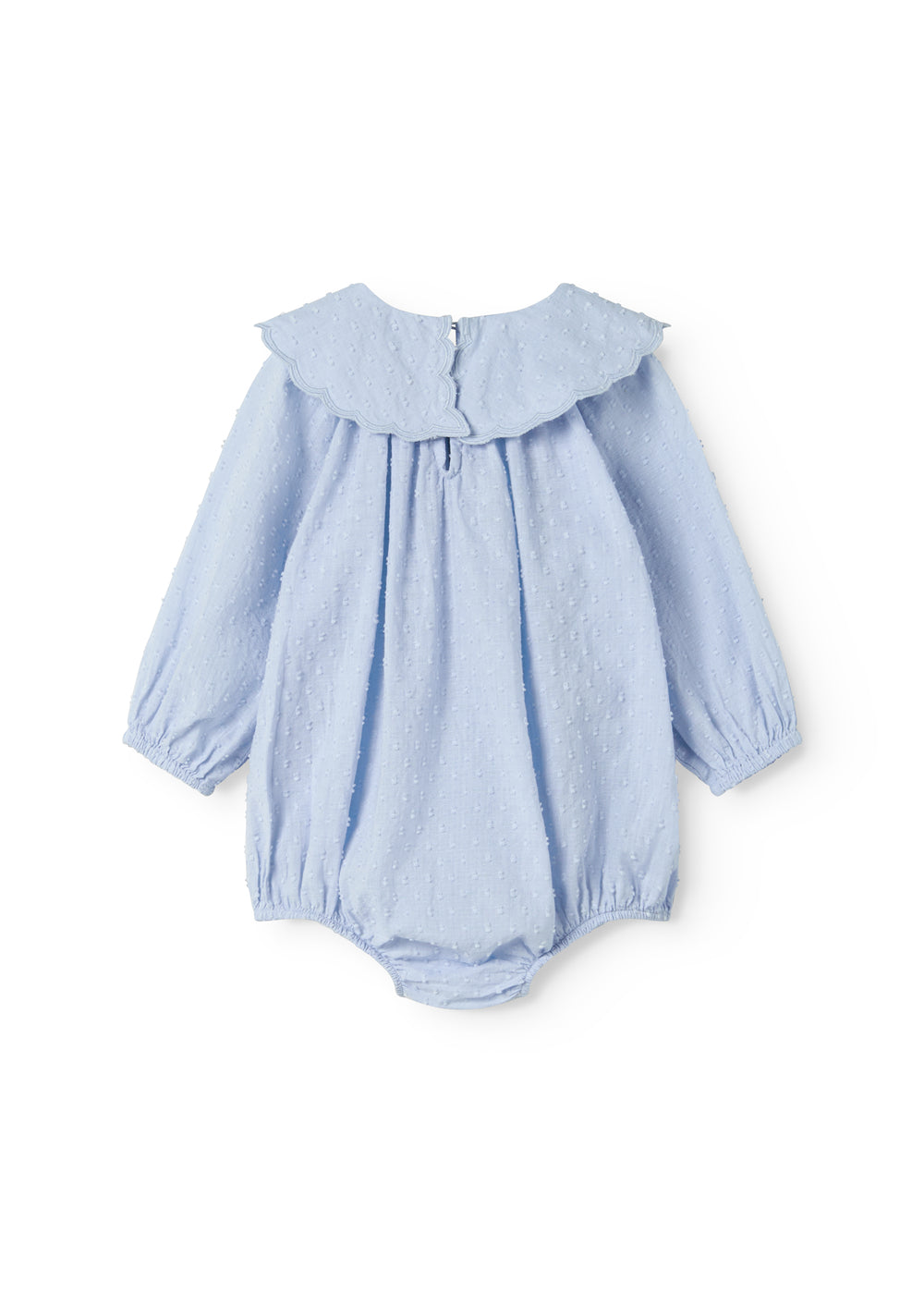 Romper Ritana - Fine Dobby - Katoen - Windy Blue/Blauw - MarMar Copenhagen achter