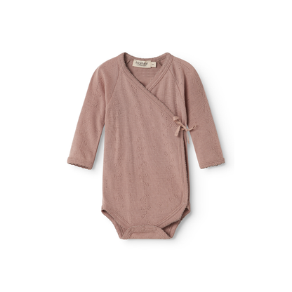 Marmar copenhagen belita pointelle overslagromper merino wol burnt rose roze