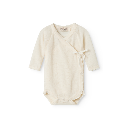 Marmar copenhagen belita pointelle overslagromper merino wol natural wit