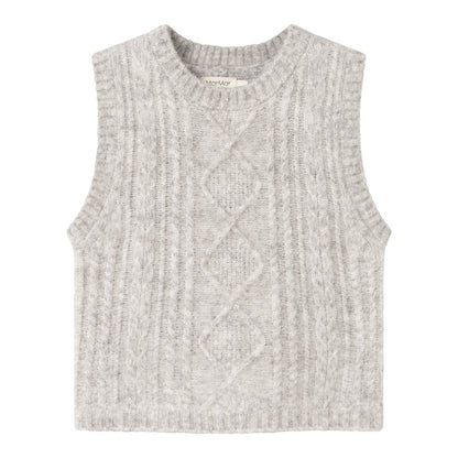 Spencer trui Tajo - Mohair wol mix - Lichtgrijs - Marmar Copenhagen voorkant