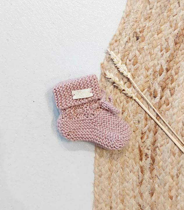 Baby slofjes - 0-6 maanden - Merino wol - Hangemaakt - Softie Baby Musthaves