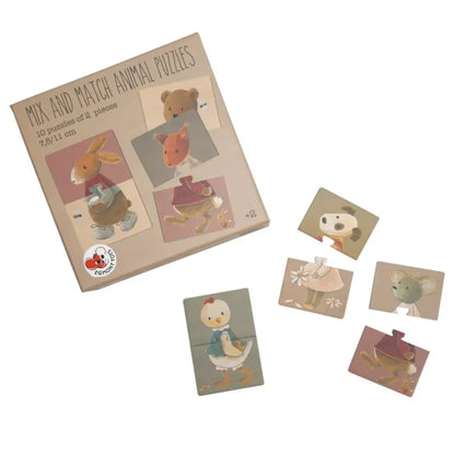 Mix & Match Animal Puzzles (10 pieces) - FSC cardboard - From 2 years - Egmont Toys