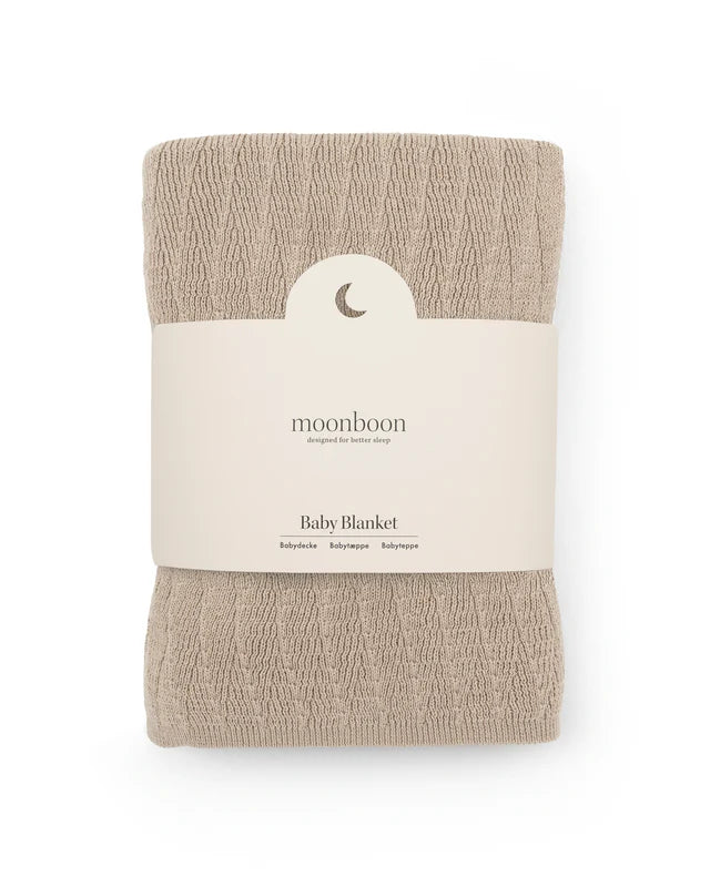Moonboon - Soft Baby Blanket - 100% biologisch katoen - dekentje - bovenkant bruin