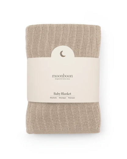 Moonboon - Soft Baby Blanket - 100% biologisch katoen - dekentje - bovenkant bruin