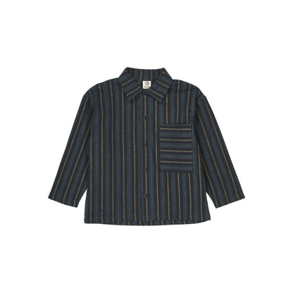 Overhemd top - Woven stripe - Biologisch katoen - Donkerblauw -  Müsli by Green Cotton voor