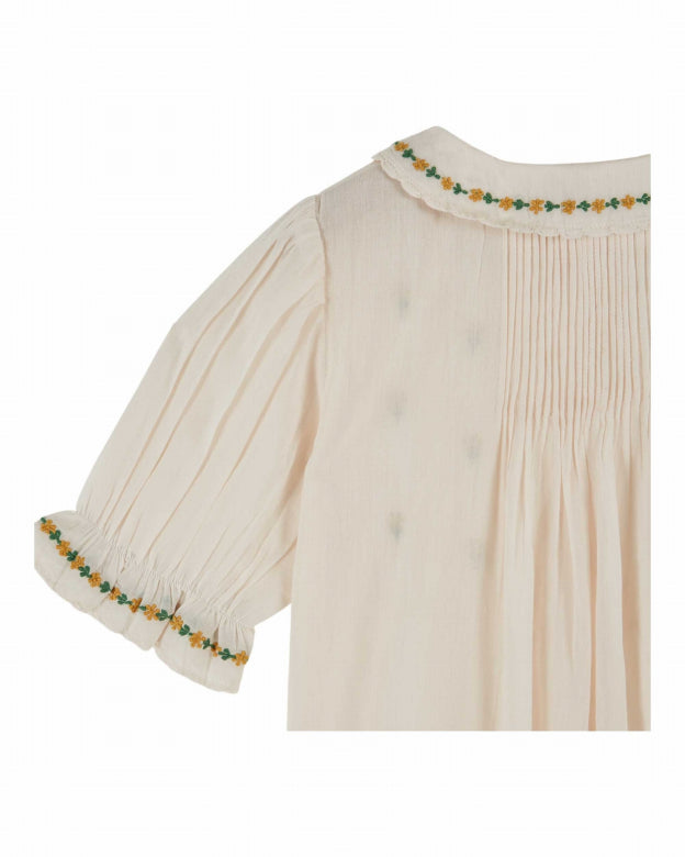 Top Short Sleeve - Blouse Broderie - Organic Cotton - Cream - Emile et Ida