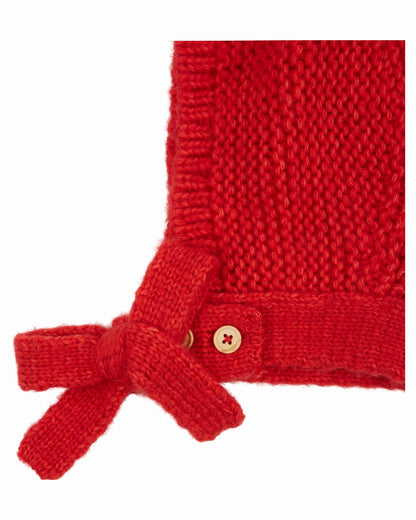 Gebreide capuchon met strik – Merinowol en Mako-katoen – Emile et Ida  De Capuche Noe