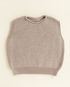 Vest Harvey Kids - 100% extra fine Italiaanse merino wol - HVID - pebble