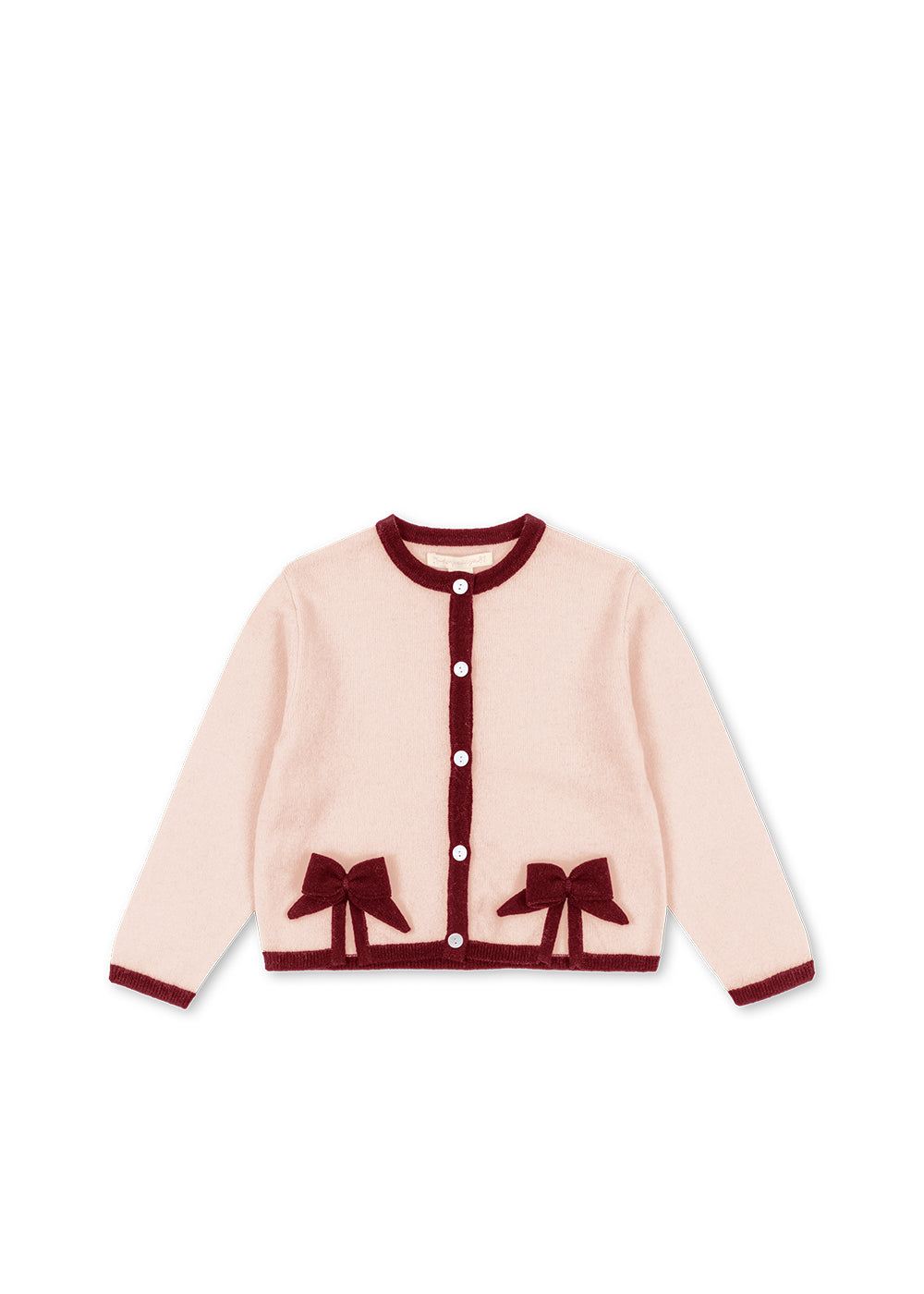 Wool cardigan with bows – Pale Blush – Konges Sløjd