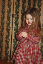 Dress Elin Smock – Brick Check – Organic Cotton – Konges Sløjd