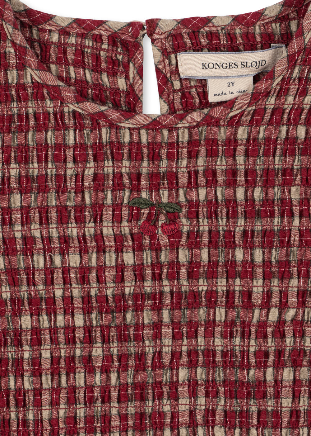 Dress Elin Smock – Brick Check – Organic Cotton – Konges Sløjd