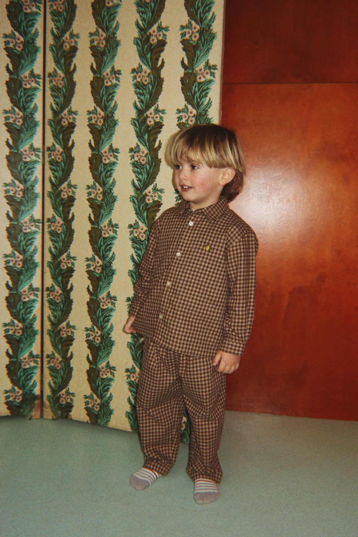 Pantalon en flanelle Foret – Carreaux Chocolat – Coton biologique – Konges Sløjd