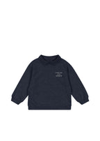 Polo sweatshirt Spotty LS – Navy Blazer – Konges Sløjd: back view of the dark blue polo sweatshirt.