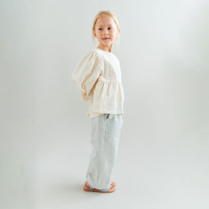 Blouse L/S Addie - Biologisch katoen - Eggshell/Creme - Wheat kind