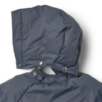 Puffer Winterjas - Waterdicht - Greyblue - Gerecycled polyester - Whet close up