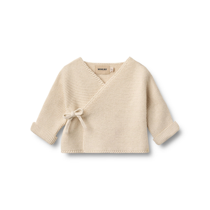 Overslag vesje - Knit Wraparound L/S Siva - Biologisch katoen - Wheat sandshell voor