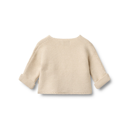 Overslag vesje - Knit Wraparound L/S Siva - Biologisch katoen - Wheat achter sandshell