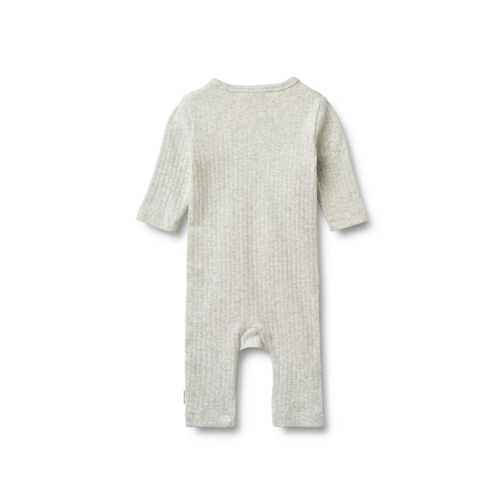 Boxpakje - Wrapsuit L/S Everest - Biologisch katoen - Grey melange/Grijs - Wheat achter