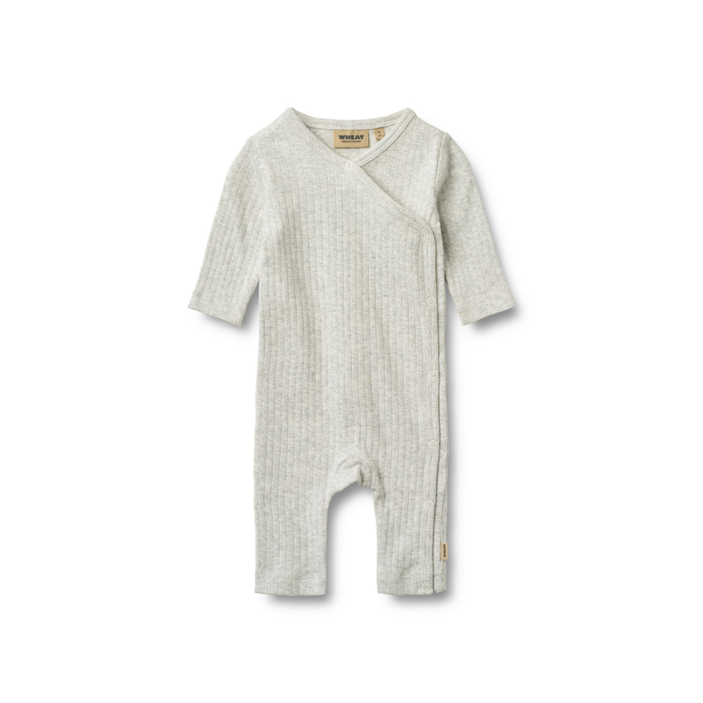 Boxpakje - Wrapsuit L/S Everest - Biologisch katoen - Grey melange/Grijs - Wheat voor
