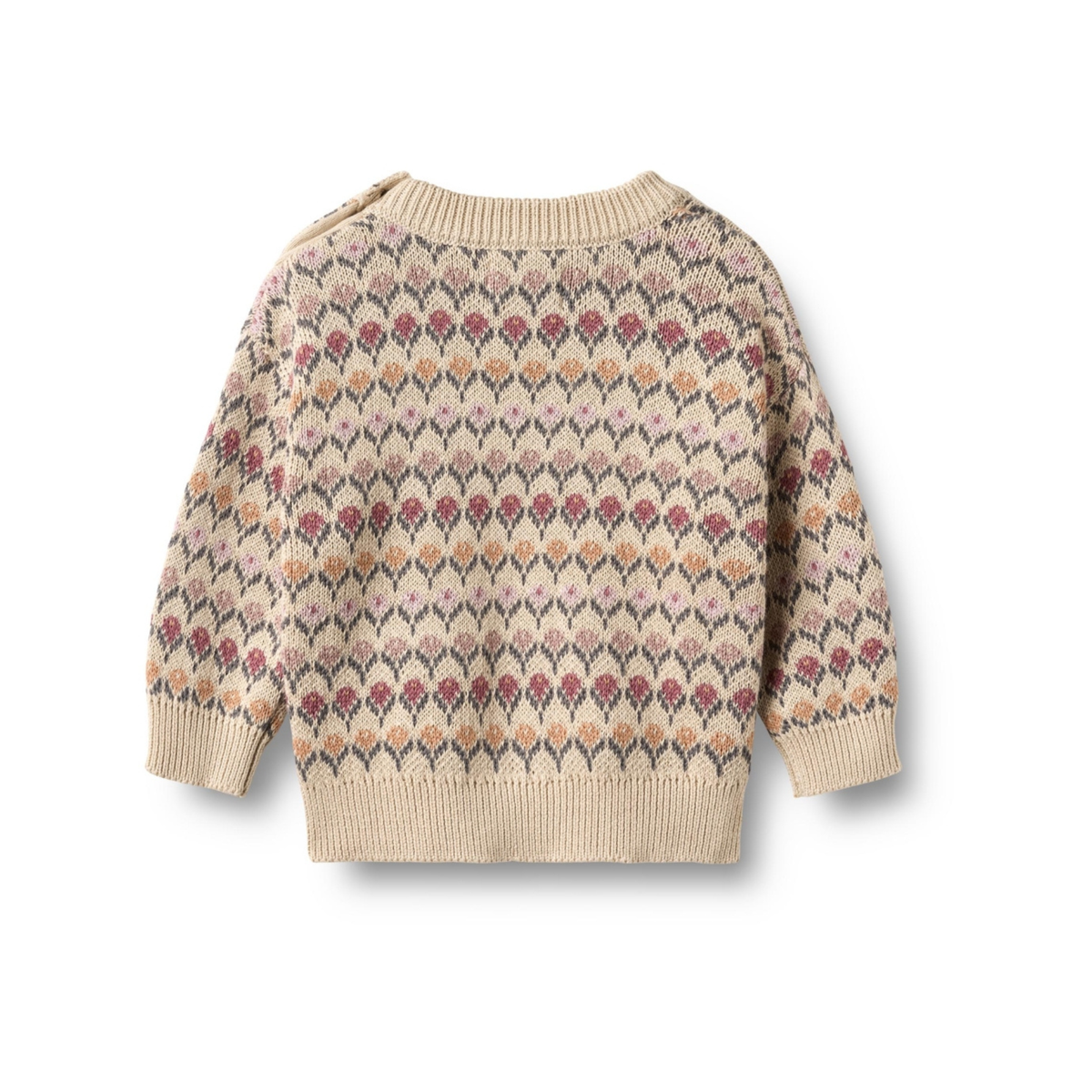 Jacquard trui Harlow - Off White - Biologisch katoen - Wheat baby achterkant